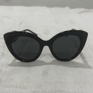 Jimmy Choo Glossy Black Cat-Eye Sunglasses